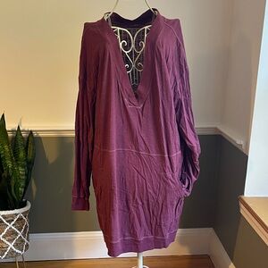 NATURAL LIFE Charlie V Neck Mini Shirt Dress Oversized XL